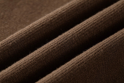 260910 New high-quality leather label pocket knitted zipper hoodie