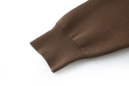 260910 New high-quality leather label pocket knitted zipper hoodie