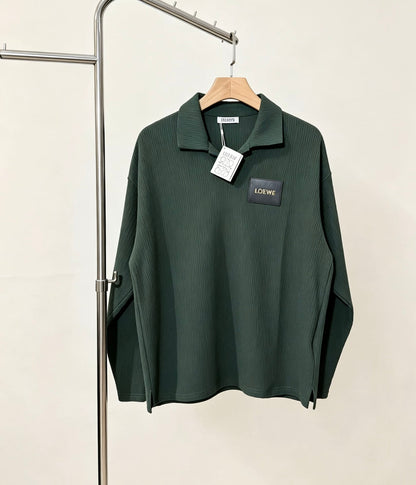 260910 New high-quality long-sleeved polo shirt with a pleated collar and a classic design