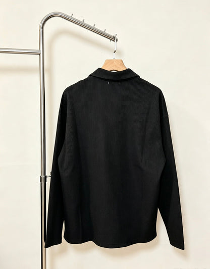 260910 New high-quality long-sleeved polo shirt with a pleated collar and a classic design