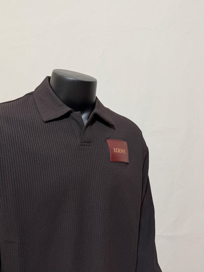 260910 New high-quality long-sleeved polo shirt with a pleated collar and a classic design