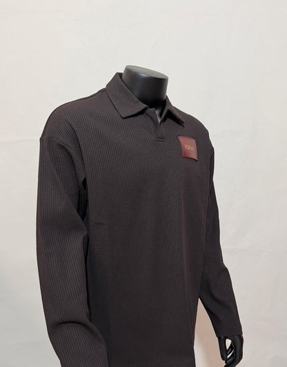 260910 New high-quality long-sleeved polo shirt with a pleated collar and a classic design