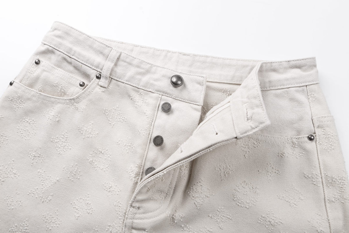 260910 New high-quality custom full-print jacquard fabric denim pants/suit