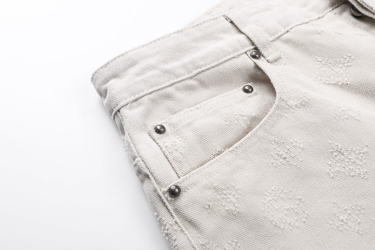260910 New high-quality custom full-print jacquard fabric denim pants/suit