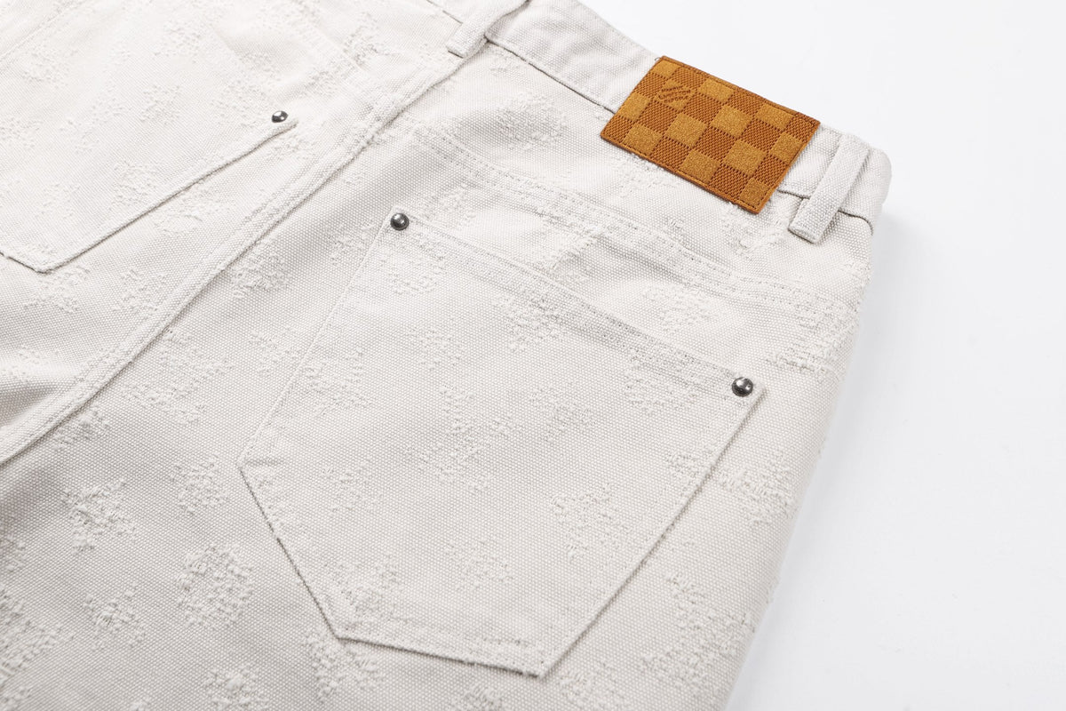 260910 New high-quality custom full-print jacquard fabric denim pants/suit