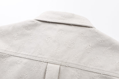 260910 New high-quality custom full-print jacquard fabric tailored denim jacket/suit