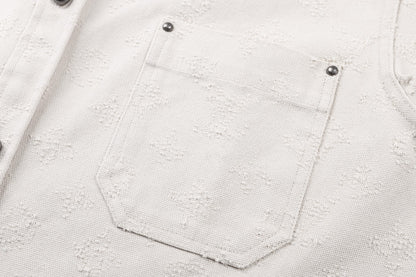 260910 New high-quality custom full-print jacquard fabric tailored denim jacket/suit
