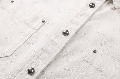 260910 New high-quality custom full-print jacquard fabric tailored denim jacket/suit