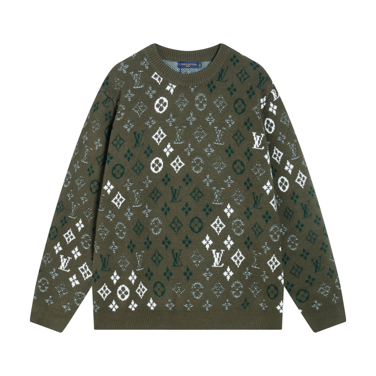 260910 New high-quality full-print gradient round-neck knitted sweater made of wool
