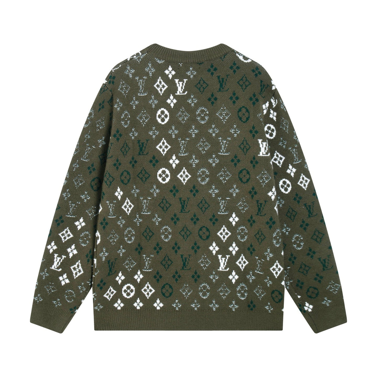 260910 New high-quality full-print gradient round-neck knitted sweater made of wool