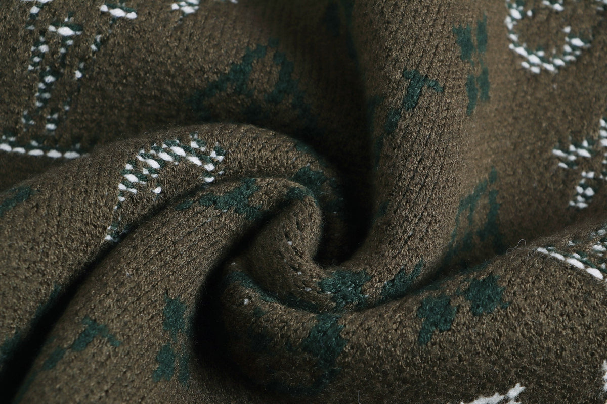 260910 New high-quality full-print gradient round-neck knitted sweater made of wool