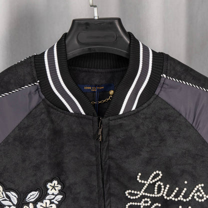 260910 New high-quality custom fabric color-matched baseball jacket with contrasting design