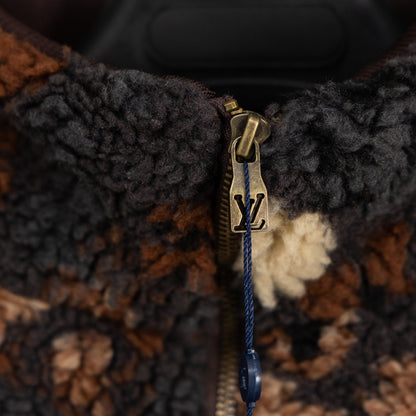 260910 New high-quality thick sheepskin custom-patterned zipper coat