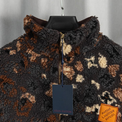 260910 New high-quality thick sheepskin custom-patterned zipper coat