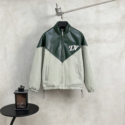 260910 New high-quality blended fabric color-matched baseball jacket coat