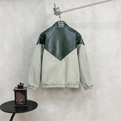 260910 New high-quality blended fabric color-matched baseball jacket coat