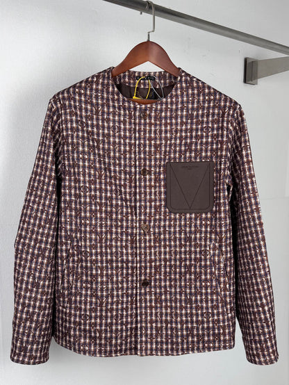 260910 New high-quality custom-made fabric unbuttoned tweed jacket coat