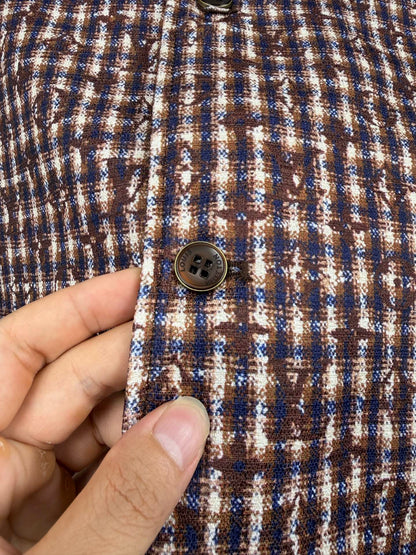 260910 New high-quality custom-made fabric unbuttoned tweed jacket coat