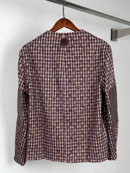 260910 New high-quality custom-made fabric unbuttoned tweed jacket coat