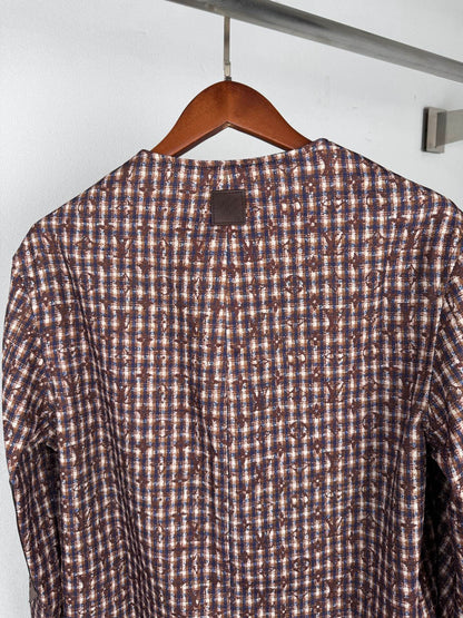 260910 New high-quality custom-made fabric unbuttoned tweed jacket coat