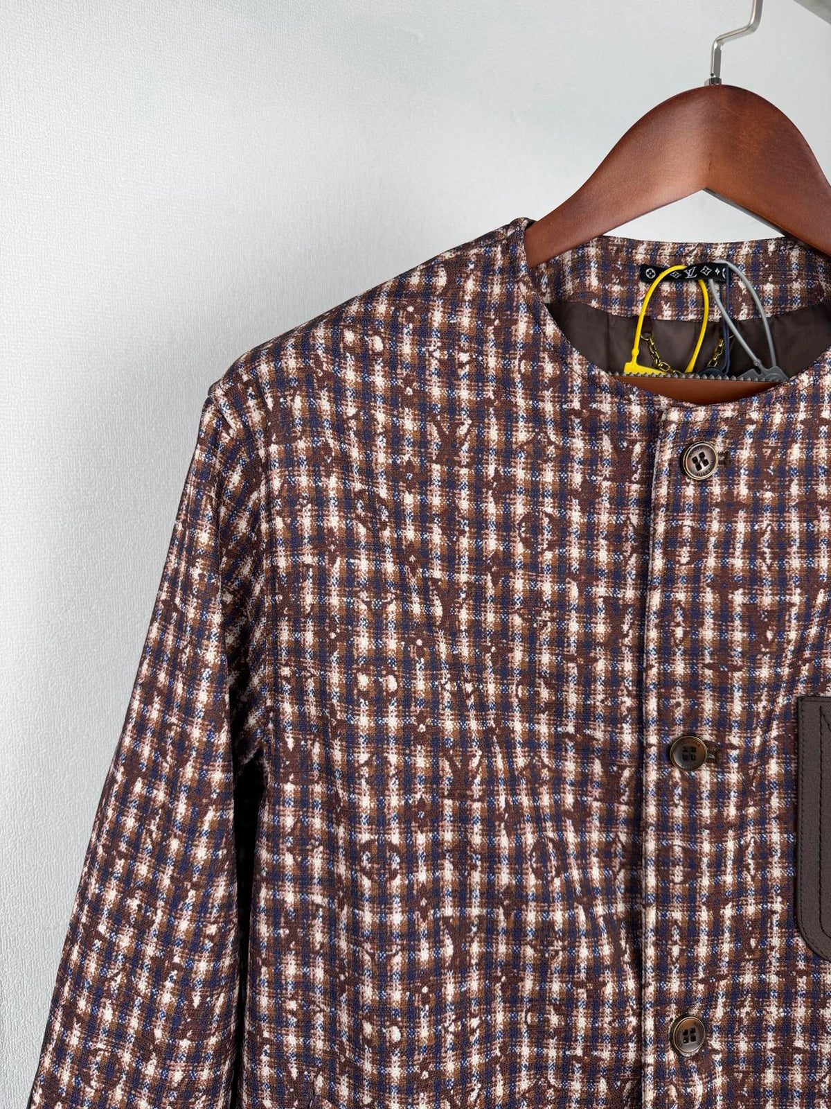 260910 New high-quality custom-made fabric unbuttoned tweed jacket coat