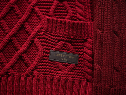260910 New high-quality Christmas blessing style chunky knitted crew-neck sweater