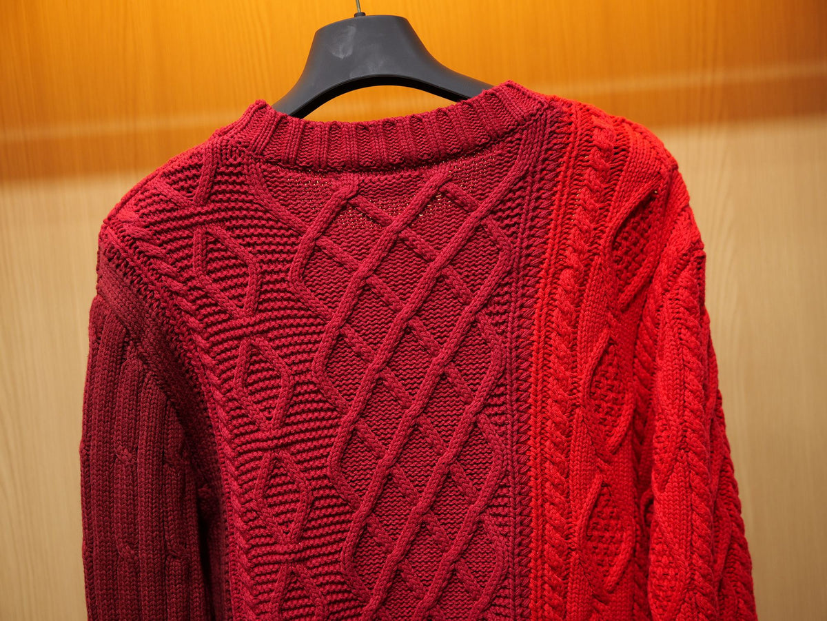 260910 New high-quality Christmas blessing style chunky knitted crew-neck sweater