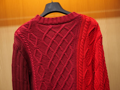 260910 New high-quality Christmas blessing style chunky knitted crew-neck sweater