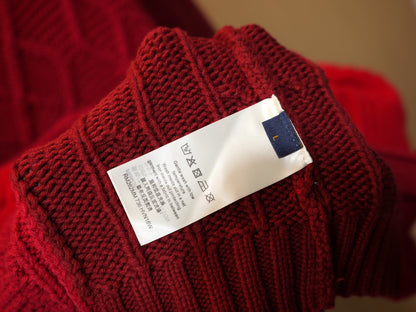 260910 New high-quality Christmas blessing style chunky knitted crew-neck sweater