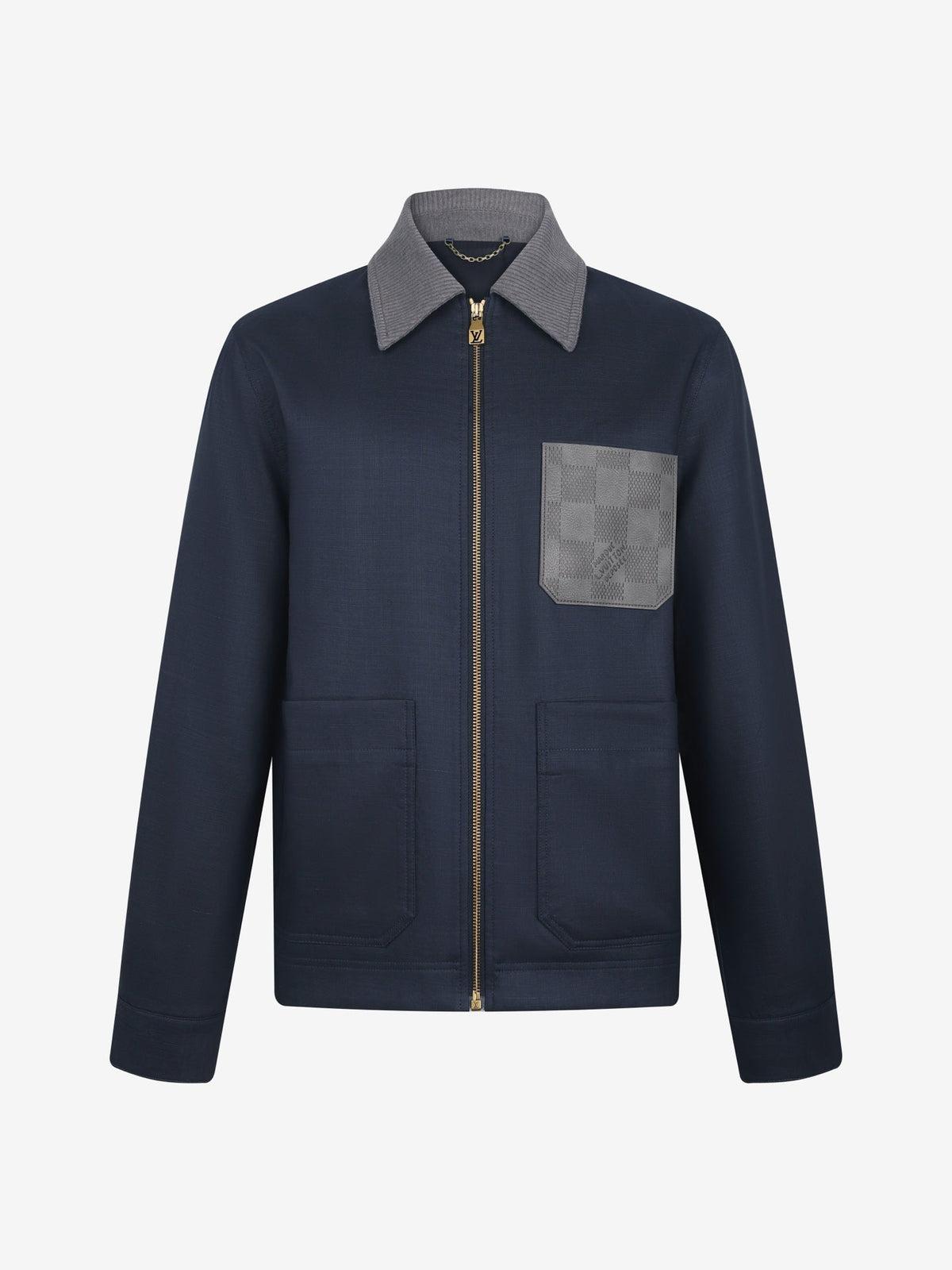 260910 New high-quality leather-embroidered blended work jacket