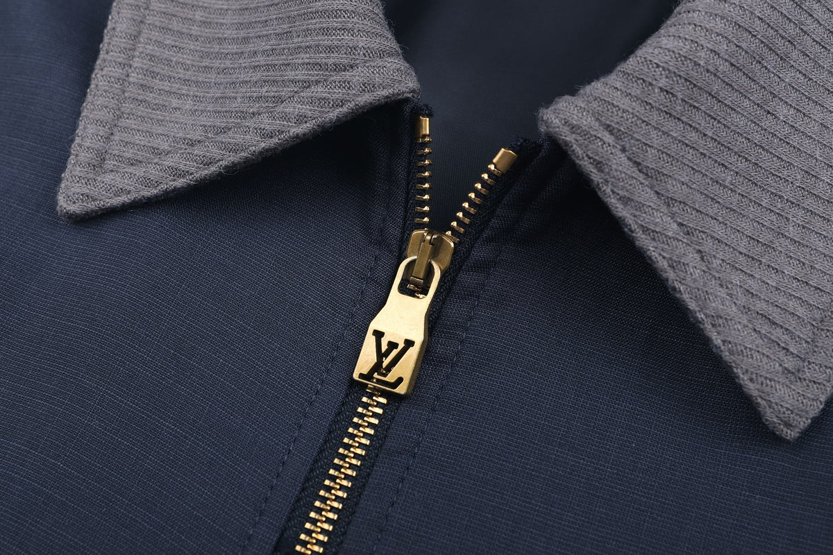 260910 New high-quality leather-embroidered blended work jacket
