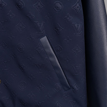 260910 New high-quality full-printed and stitched leather sleeve baseball jacket