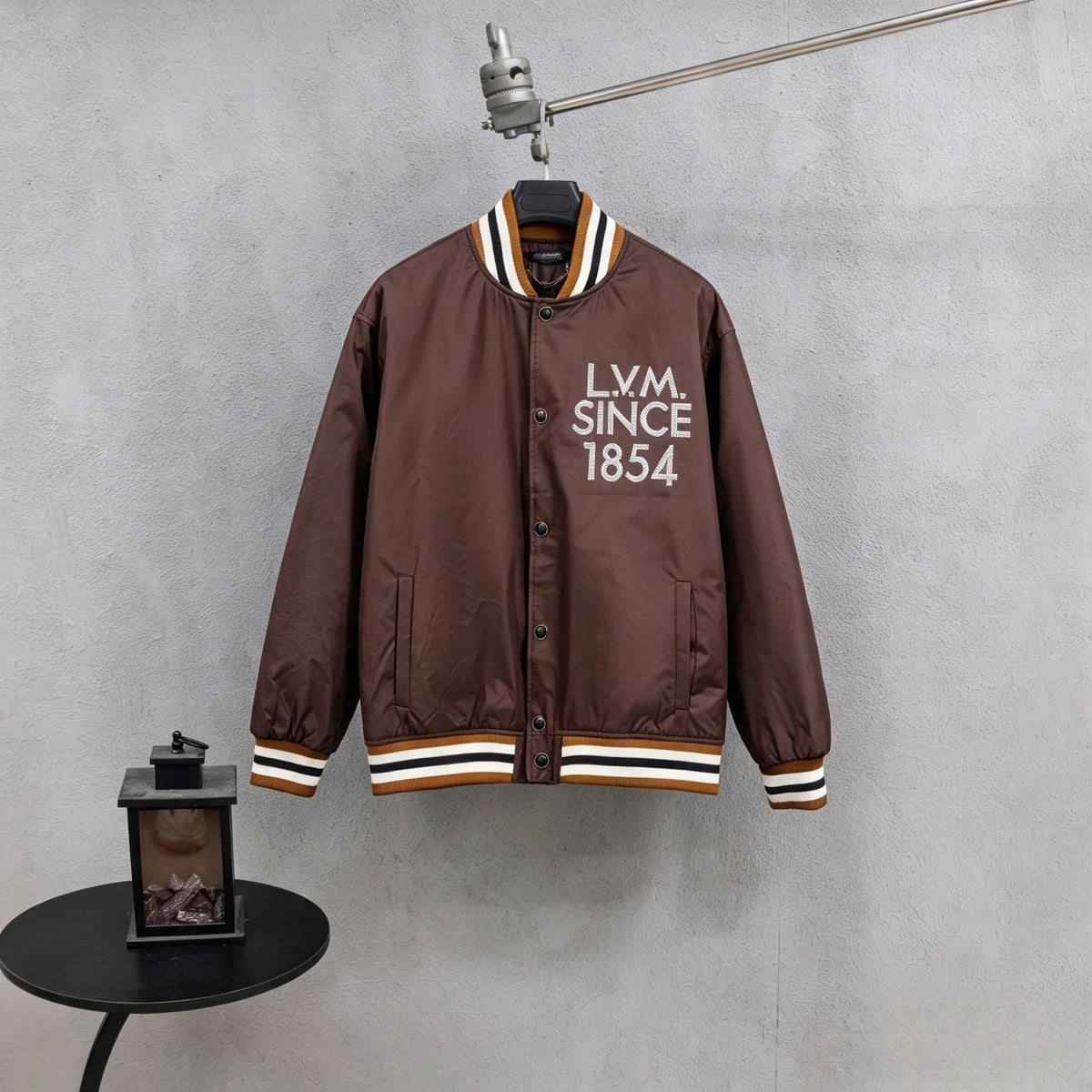 260910 New high-quality brown vintage baseball jacket