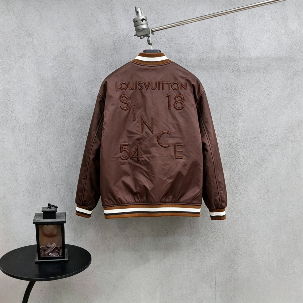 260910 New high-quality brown vintage baseball jacket