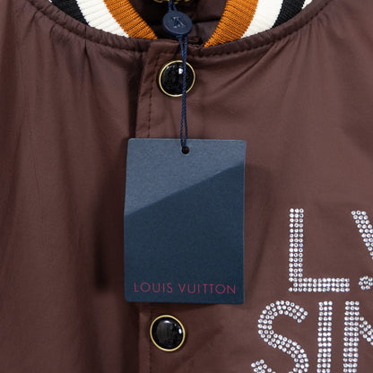 260910 New high-quality brown vintage baseball jacket