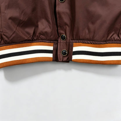 260910 New high-quality brown vintage baseball jacket