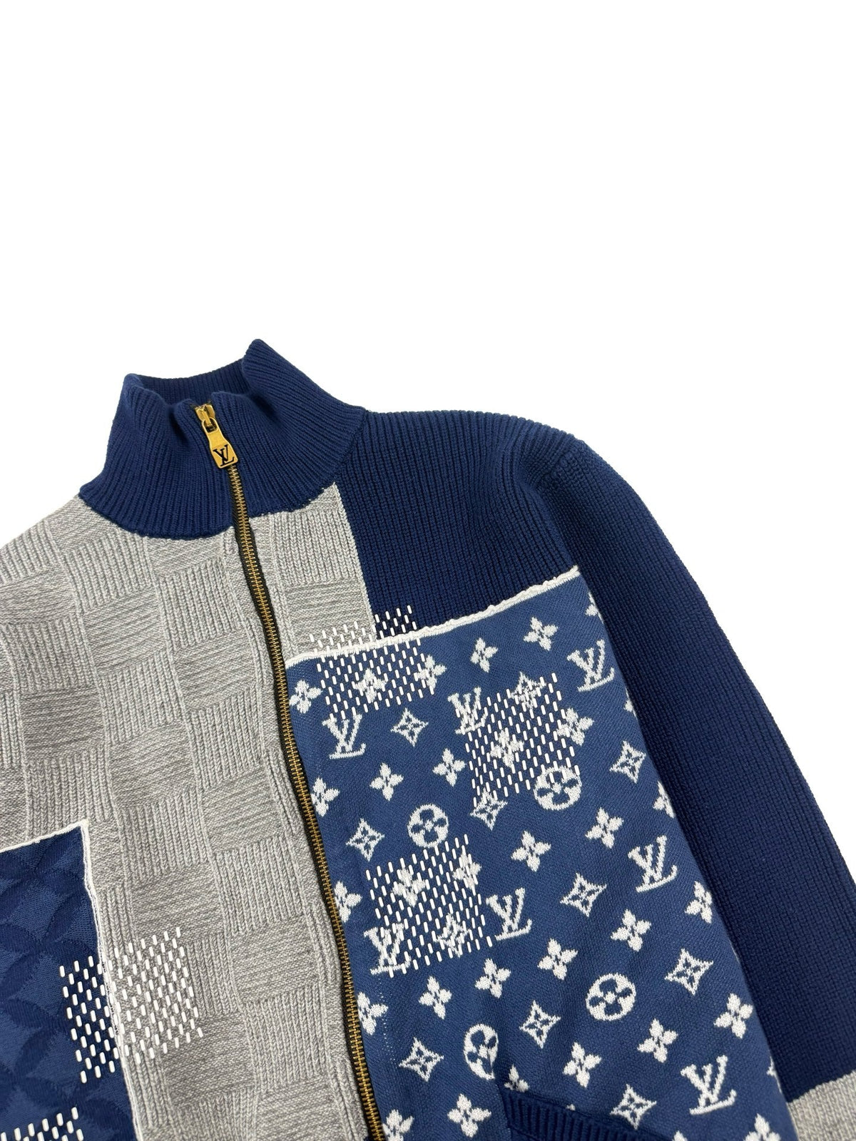 260910 New high-quality stitched zipper high-neck long-sleeved knitted shirt coat