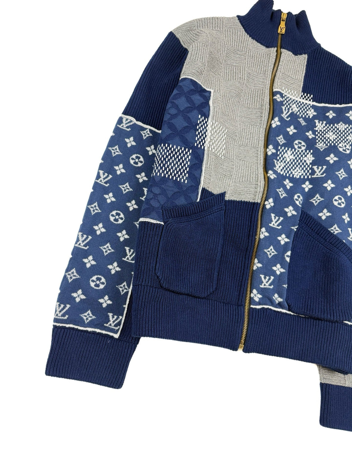 260910 New high-quality stitched zipper high-neck long-sleeved knitted shirt coat