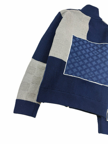 260910 New high-quality stitched zipper high-neck long-sleeved knitted shirt coat