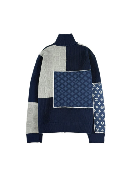 260910 New high-quality stitched zipper high-neck long-sleeved knitted shirt coat