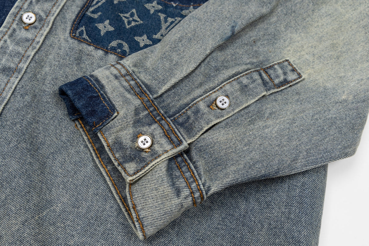 260910 New high-quality distressed patchwork loose-fitting denim jacket
