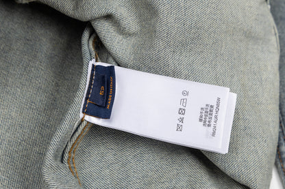 260910 New high-quality distressed patchwork loose-fitting denim jacket