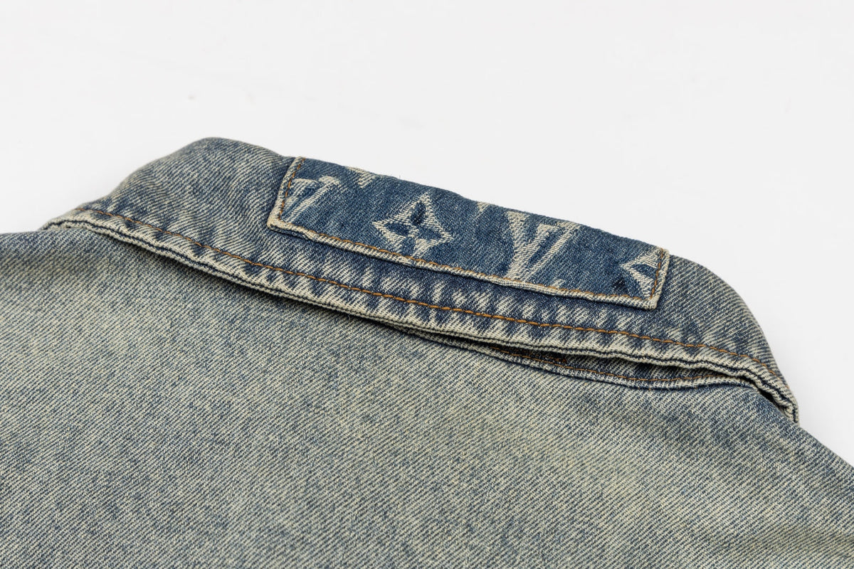 260910 New high-quality distressed patchwork loose-fitting denim jacket