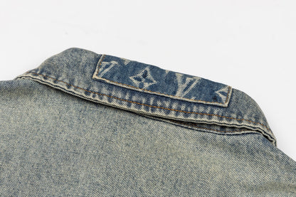 260910 New high-quality distressed patchwork loose-fitting denim jacket