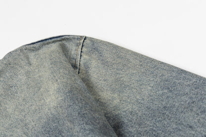 260910 New high-quality distressed patchwork loose-fitting denim jacket