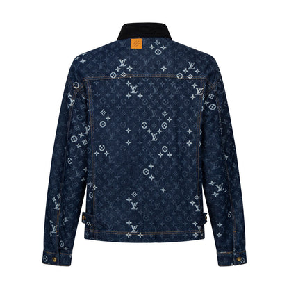 260910 New high-quality full-print zipper denim canvas jacket