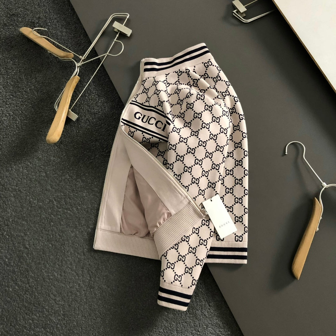260910 New top-quality wool blend soft and comfortable zipper printed jacket coat