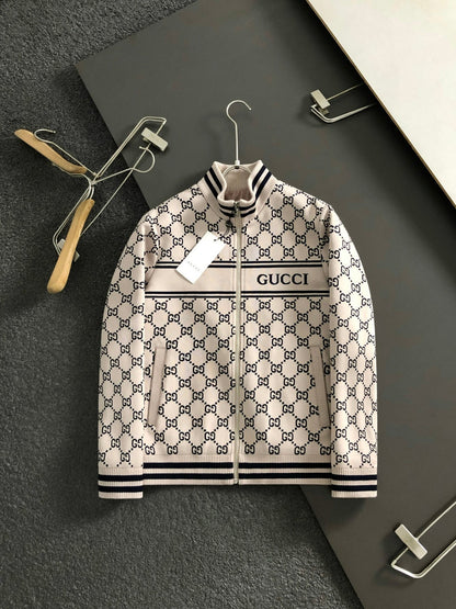 260910 New top-quality wool blend soft and comfortable zipper printed jacket coat