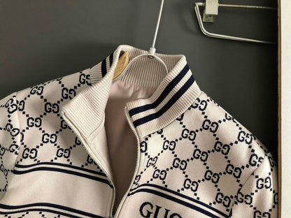 260910 New top-quality wool blend soft and comfortable zipper printed jacket coat