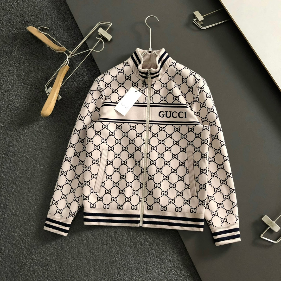 260910 New top-quality wool blend soft and comfortable zipper printed jacket coat